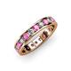 3 - Livia 3.00 mm Pink Sapphire and Diamond Eternity Band 