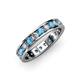 3 - Livia 3.00 mm Blue Topaz and Diamond Eternity Band 