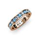 3 - Livia 3.00 mm Blue Topaz and Diamond Eternity Band 