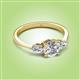 4 - Zelia 1.34 ctw IGI Certified Lab Grown Diamond (6.50 mm) and Pear Shape Lab Grown Diamond Three Stone Engagement Ring 