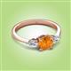 3 - Zelia 1.21 ctw Citrine (6.00 mm) and Pear Shape Lab Grown Diamond Three Stone Engagement Ring 