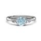 1 - Zelia 1.21 ctw Aquamarine (6.00 mm) and Pear Shape Lab Grown Diamond Three Stone Engagement Ring 