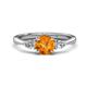 1 - Zelia 1.21 ctw Citrine (6.00 mm) and Pear Shape Lab Grown Diamond Three Stone Engagement Ring 