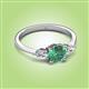 3 - Zelia 1.34 ctw Created Alexandrite (6.00 mm) and Pear Shape Lab Grown Diamond Three Stone Engagement Ring 