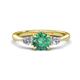 1 - Zelia 1.34 ctw Created Alexandrite (6.00 mm) and Pear Shape Lab Grown Diamond Three Stone Engagement Ring 