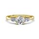 1 - Zelia 1.34 ctw Moissanite (6.00 mm) and Pear Shape Lab Grown Diamond Three Stone Engagement Ring 