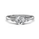 1 - Zelia 1.34 ctw Moissanite (6.00 mm) and Pear Shape Lab Grown Diamond Three Stone Engagement Ring 