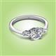 3 - Zelia 1.34 ctw Moissanite (6.00 mm) and Pear Shape Lab Grown Diamond Three Stone Engagement Ring 