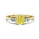 1 - Zelia 1.14 ctw Yellow Diamond (6.00 mm) and Pear Shape Lab Grown Diamond Three Stone Engagement Ring 