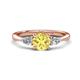 1 - Zelia 1.29 ctw Yellow Sapphire (6.00 mm) and Pear Shape Lab Grown Diamond Three Stone Engagement Ring 