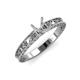 3 - Florie Retro Semi Mount Floral Engraved Solitaire Engagement Ring  