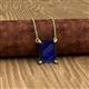 3 - Athena 2.85 ct Created Blue Sapphire Emerald Shape (9x7 mm) Solitaire Pendant Necklace 