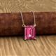 3 - Athena 2.85 ct Pink Tourmaline Emerald Shape (9x7 mm) Solitaire Pendant Necklace 