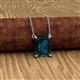 3 - Athena 3.00 ct London Blue Topaz Emerald Shape (9x7 mm) Solitaire Pendant Necklace 