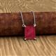 3 - Athena 2.95 ct Created Ruby Emerald Shape (9x7 mm) Solitaire Pendant Necklace 