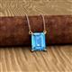 3 - Athena 2.00 ct Blue Topaz Emerald Shape (9x7 mm) Solitaire Pendant Necklace 