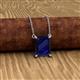 3 - Athena 1.90 ct Created Blue Sapphire Emerald Shape (8x6 mm) Solitaire Pendant Necklace 