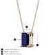 4 - Athena 2.85 ct Created Blue Sapphire Emerald Shape (9x7 mm) Solitaire Pendant Necklace 