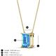 4 - Athena 2.00 ct Blue Topaz Emerald Shape (9x7 mm) Solitaire Pendant Necklace 