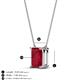 4 - Athena 2.95 ct Created Ruby Emerald Shape (9x7 mm) Solitaire Pendant Necklace 