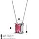 4 - Athena 2.85 ct Pink Tourmaline Emerald Shape (9x7 mm) Solitaire Pendant Necklace 