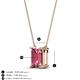 4 - Athena 2.85 ct Pink Tourmaline Emerald Shape (9x7 mm) Solitaire Pendant Necklace 