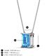 4 - Athena 2.00 ct Blue Topaz Emerald Shape (9x7 mm) Solitaire Pendant Necklace 
