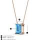 4 - Athena 2.00 ct Blue Topaz Emerald Shape (9x7 mm) Solitaire Pendant Necklace 