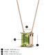 4 - Athena 2.45 ct Peridot Emerald Shape (9x7 mm) Solitaire Pendant Necklace 