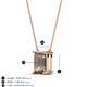 4 - Athena 2.25 ct Smoky Quartz Emerald Shape (9x7 mm) Solitaire Pendant Necklace 