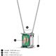 4 - Athena 3.20 ct Created Alexandrite Emerald Shape (9x7 mm) Solitaire Pendant Necklace 