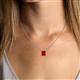 5 - Athena 2.95 ct Created Ruby Emerald Shape (9x7 mm) Solitaire Pendant Necklace 