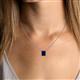 4 - Athena 1.90 ct Created Blue Sapphire Emerald Shape (8x6 mm) Solitaire Pendant Necklace 