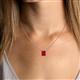 4 - Athena 2.07 ct Created Ruby Emerald Shape (8x6 mm) Solitaire Pendant Necklace 