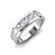 5 - Aaron 0.50 ctw Lab Grown Diamond 5 Stone Men Wedding Band (5 mm) 