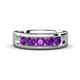 1 - Irvin 0.75 ctw Amethyst 5 stone Comfort Fit Men Wedding Band (6 mm) 