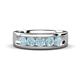1 - Irvin 0.75 ctw Aquamarine 5 stone Comfort Fit Men Wedding Band (6 mm) 