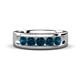 1 - Irvin 0.80 ctw Blue Diamond 5 stone Comfort Fit Men Wedding Band (6 mm) 