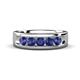 1 - Irvin 0.75 ctw Iolite 5 stone Comfort Fit Men Wedding Band (6 mm) 