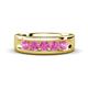 1 - Irvin 0.85 ctw Pink Sapphire 5 stone Comfort Fit Men Wedding Band (6 mm) 