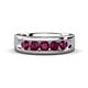 1 - Irvin 0.89 ctw Rhodolite Garnet 5 stone Comfort Fit Men Wedding Band (6 mm) 