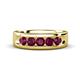 1 - Irvin 0.89 ctw Rhodolite Garnet 5 stone Comfort Fit Men Wedding Band (6 mm) 