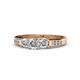 6 - Jamille 0.77 ctw Lab Grown Diamond (4.50 mm) and Lab Grown Diamond (3.50 mm) Three Stone accented Lab Grown Diamond Engagement Ring  