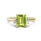 1 - Chand 1.94 ctw Emerald shape Peridot (8x6 mm) Accented Cadillac shape Lab Grown Diamonds Three Stone Women Engagement Ring 