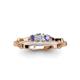 4 - Twyla 0.30 ctw Natural Diamond (3.40 mm) and Tanzanite Three Stone Engagement Ring  