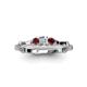 4 - Twyla 0.32 ctw Natural Diamond (3.40 mm) and Red Garnet Three Stone Engagement Ring  
