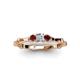 4 - Twyla 0.32 ctw Natural Diamond (3.40 mm) and Red Garnet Three Stone Engagement Ring  