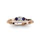 4 - Twyla 0.30 ctw Natural Diamond (3.40 mm) and Blue Sapphire Three Stone Engagement Ring  