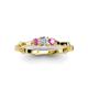 4 - Twyla 0.30 ctw Natural Diamond (3.40 mm) and Pink Sapphire Three Stone Engagement Ring  