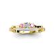 4 - Twyla 0.26 ctw Natural Diamond (3.40 mm) and Pink Tourmaline Three Stone Engagement Ring  